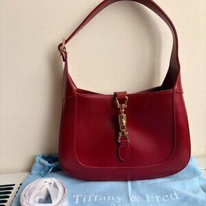 Tiffany & Fred Paris Smooth Leather Hobo/Shoulder Bag in Red